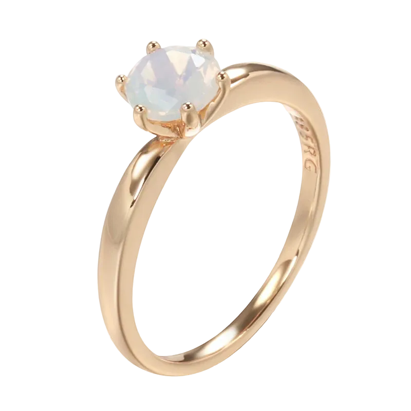 Kinel Damenring aus 585er Roségold mit weißem Zirkon