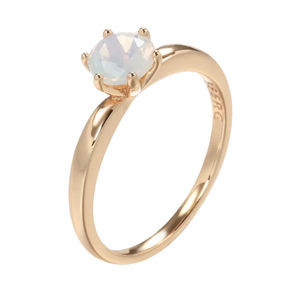Kinel Damenring aus 585er Roségold mit weißem Zirkon