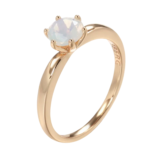 Kinel Damenring aus 585er Roségold mit weißem Zirkon
