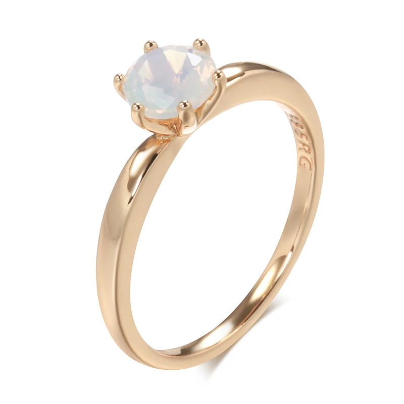 Kinel Damenring aus 585er Roségold mit weißem Zirkon
