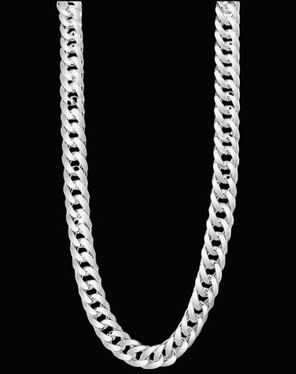 Herren Doppel Panzerkette - Glänzend 925 Silber 60cm