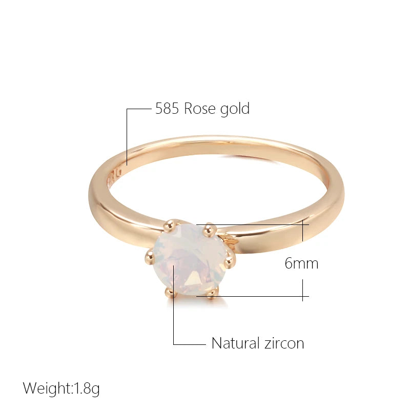 Kinel Damenring aus 585er Roségold mit weißem Zirkon