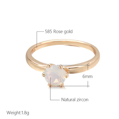 Kinel Damenring aus 585er Roségold mit weißem Zirkon